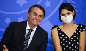 26/12/2020. La primera dama, Michelle Bolsonaro, y su marido, Jair Bolsonaro. - Agência Brasil