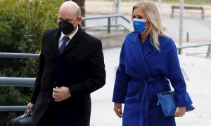 La expresidenta madrileña Cristina Cifuentes llega para asistir a una nueva sesión del juicio por el caso Máster en la Audiencia Provincial de Madrid.