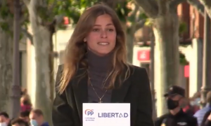 Bea Fanjul durante un evento de campaña del PP.