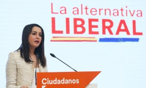 La presidenta de Ciudadanos, Inés Arrimadas en rueda de prensa posterior a la reunión del Comité Ejecutivo del partido.