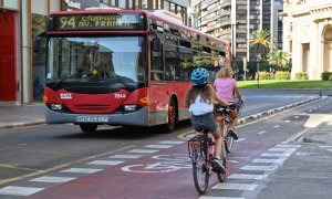 Un carril bici a la ciutat de València.