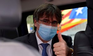 El expresident Carles Puigdemont, este lunes, tras declarar en Italia.