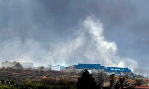 La zona industrial arrasada este lunes por la colada de lava.