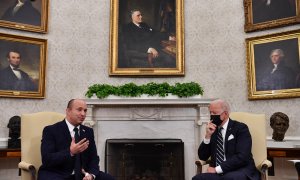 El presidente de EEUU, Joe Biden, con el primer ministro de Israel, Naftali Bennett, en el Despacho Oval de la Casa Blanca, en una reunión celebrada en agosto de 2021. AFP/Nicholas Kamm