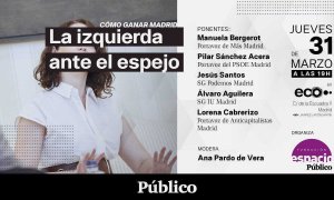 Cartel del coloquio 'Cómo ganar Madrid: la izquierda ante el espejo'