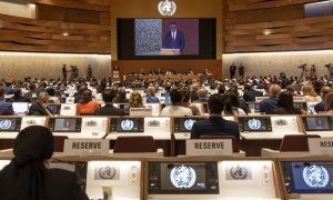 26/05/2022 El director general de la Organización Mundial de la Salud (OMS), Tedros Adhanom Ghebreyesus, durante el primer día de la 75 Asamblea de la Salud, en Ginebra, en Suiza, a 22 de mayo de 2022.