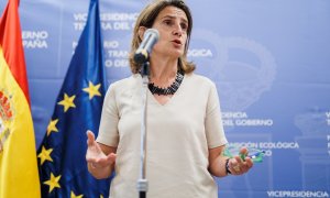 26/08/2022 La vicepresidenta tercera del Gobierno y ministra para la Transición Ecológica y el Reto Demográfico, Teresa Ribera, ofrece declaraciones a los medios de comunicación en el Ministerio para la Transición Ecológica y el Reto Demográfico, a 8 de j