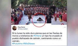 El caimán humano del desfile de Moros y Cristianos de Villena que ha maravillado en las redes: "Me acabas de petar la cabeza"