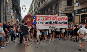 11/09/2022 - La manifestació d'Arran pel centre de Barcelona aquest 11 de setembre del 2022.