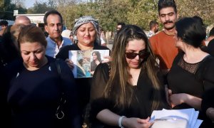 Los kurdos iraníes participan en una marcha en un parque en la ciudad kurda iraquí de Sulaimaniya contra el asesinato de Mahsa Amini, a 19 de septiembre de 2022.