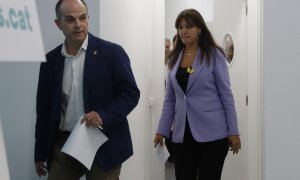 El secretari general de Junts, Jordi Turull, i la presidenta, Laura Borràs.