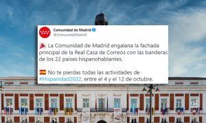 La Comunidad de Madrid cuelga 22 banderas en la Casa de Correos y los tuiteros recuerdan lo ocurrido en el Orgullo LGTBI: "Vaya, estas sí se pueden poner"