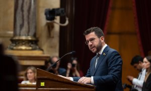 El presidente de la Generalitat, Pere Aragonès, comparece