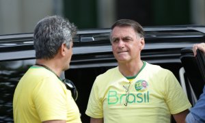 Jair Bolsonaro llega para votar en la segunda ronda de las elecciones presidenciales este domingo, en Río de Janeiro (Brasil).