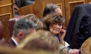 La presidenta de la Comisión de Igualdad en el Congreso de los Diputados y exvicepresidenta del Gobierno, Carmen Calvo, a 15 de diciembre de 2022, en Madrid (España)