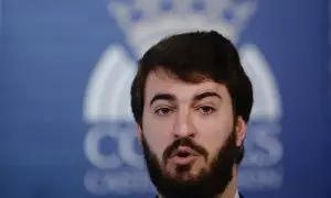 El vicepresidente de la Junta de Castilla y León, Juan García-Gallardo, comparece ante los medios de comunicación, a 16 de enero de 2023.