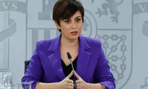 La ministra de Política Territorial y portavoz del Gobierno, Isabel Rodríguez durante la rueda de prensa ofrecida tras la reunión del Consejo de Ministros, este martes en el Palacio de La Moncloa