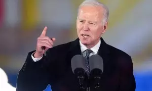 El presidente estadounidense, Joe Biden, pronuncia un discurso en Varsovia, Polonia, el 21 de febrero de 2023.