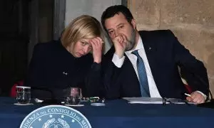 Salvini y Meloni en Cutro