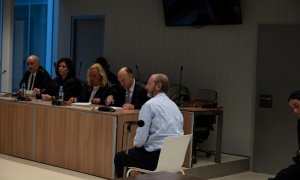 El acusado por el asesinato de Álex, Francisco Javier Almeida, durante un juicio en la Audiencia Provincial de La Rioja, a 28 de marzo en Logroño, La Rioja.