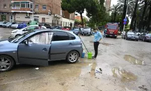 Efectos de la DANA en un calle de Cartagena, en Murcia, a 23 de mayo de 2023.