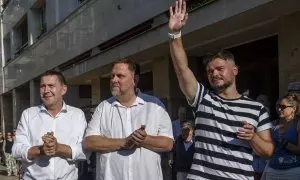 Arnaldo Otegi, Oriol Junqueras y Gabriel Rufián