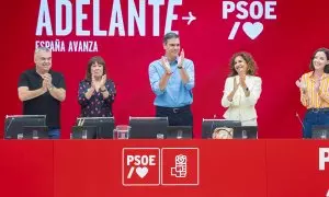 El secretario general del PSOE y presidente del Gobierno, Pedro Sánchez, encabeza la reunión de la Comisión Ejecutiva Federal.