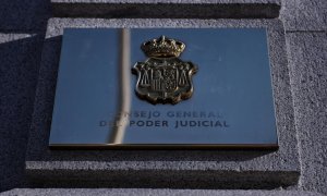 Placa a la entrada de la sede del Consejo general del Poder Judicial, en el edificio del Tribunal Supremo, en Madrid. EUROPA PRESS/Fernando Sánchez