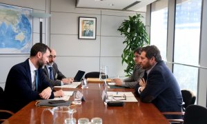 Un instant de la primera reunió entre els alts càrrecs del Ministeri de Transports i Mobilitat Sostenible i de la Generalitat