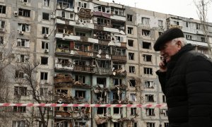 magen del estado de un edificio tras el ataque masivo con misiles y drones de Rusia contra numerosas regiones de Ucrania.