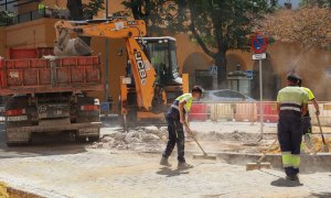 Trabajadores de la construcción, en una foto de archivo.