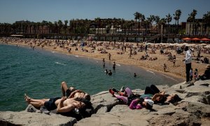 Una playa de Barcelona, a 14 de abril de 2024.