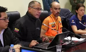 El exvicepresidente ecuatoriano Jorge Glas durante una comparecencia en Quito, a 19 de junio de 2022.