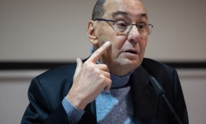 El vicepresidente del Parlamento Europeo entre 1999-2014, Alejo Vidal-Quadras, ofrece una rueda de prensa, en la Asociación de la Prensa, a 23 de febrero de 2024, en Madrid.