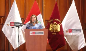 La presidenta de Perú, Dina Boluarte, durante un acto institucional, a 10 de mayo de 2024.