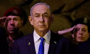 El primer ministro israelí, Benjamin Netanyahu, en el actos conmemorativos del Día del Recuerdo del Holocausto, en Jerusalén. REUTERS/Amir Cohen/Pool
