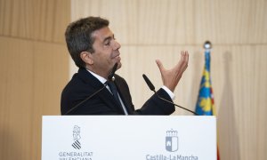 El president de la Generalitat Valenciana, Carlos Mazón, durante un acto en Requena (València), a 15 de mayo de 2024.
