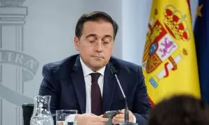 El ministro de Asuntos Exteriores, José Manuel Albares, durante la rueda de prensa posterior al Consejo de Ministros.