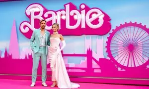 El actor canadiense Ryan Gosling y la actriz australiana Margot Robbie en el estreno europeo de Barbie en Cineworld Leicester Square en Londres. Imagen de archivo.