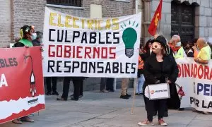 Una manifestación contra la pobreza energética en Madrid, a 28 de octubre de 2021 (Archivo).