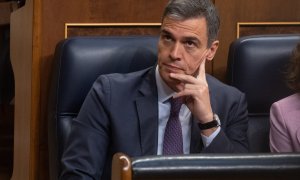 El presidente del Gobierno, Pedro Sánchez, durante un pleno en el Congreso de los Diputados, a 30 de mayo de 2024, en Madrid