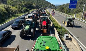 Diversos tractors tallen l'AP-7 a la Jonquera