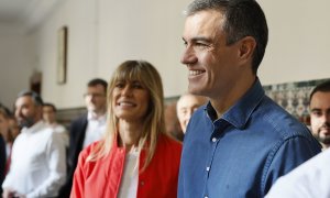 9 de junio de 2024. Pedro Sánchez y Begoña Gómez en un colegio electoral para votar en las elecciones europeas.