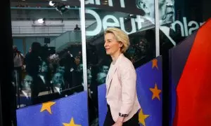 La presidenta en funciones de la Comisión Europea, Ursula von der Leyen, en una reunión de su partido, el CDU alemán, en Berlín, el día después de las elecciones al Parlamento Europeo. REUTERS/Nadja Wohlleben