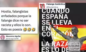 El tuit sobre Ana Peleteiro que nadie se esperaba: "Falangistas enfadados porque la Falange dice no ser racista y ellos sí. Poesía"