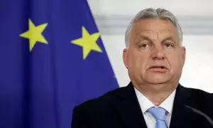 El primer ministro húngaro, Viktor Orban, asiste a una rueda de prensa en una "cumbre sobre migración" en Viena, Austria, el 7 de julio de 2023.