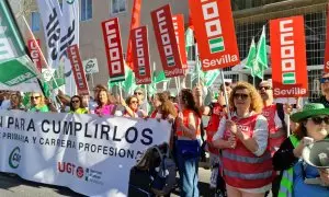 Imagen de archivo de una manifestación de la sanidad pública en Andalucía