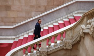 12 de junio. Josep Rull llegando a la primer Mesa del Parlament de Catalunya.