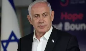 El primer ministro de Israel, Benjamín Netanyahu, durante una conferencia de prensa, a 8 de junio de 2024.