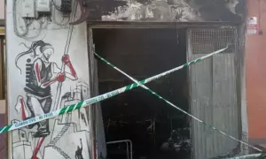 El local del Sindicato de Inquilinas de Tenerife tras el incendio